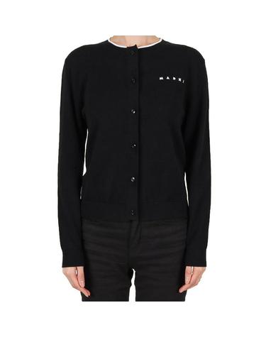 마르니 26SS 여성 로고 가디건 블랙 성인사이즈 M01740 M00X2 0M900 12-14Y