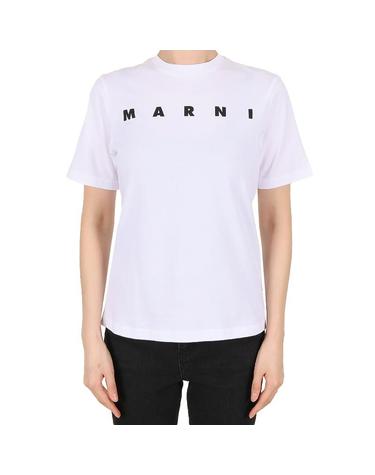 마르니 26SS 여성 로고 반팔티 화이트 성인사이즈 M01601 M00RF 0M100 12-14Y