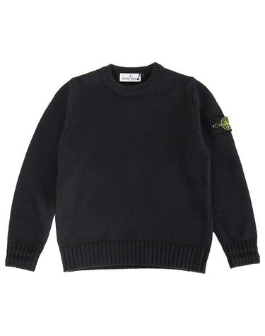스톤아일랜드 26FW 키즈 와펜 패치 코튼 니트 블랙 L2S165100019 S01A2 V0029 6-8Y