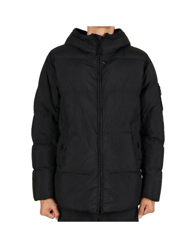 스톤아일랜드 스톤아일랜드 26FW 남성 와펜 패치 크링클랩스 다운 패딩 블랙 L2S154100037 S0A23 V0029 착용컷