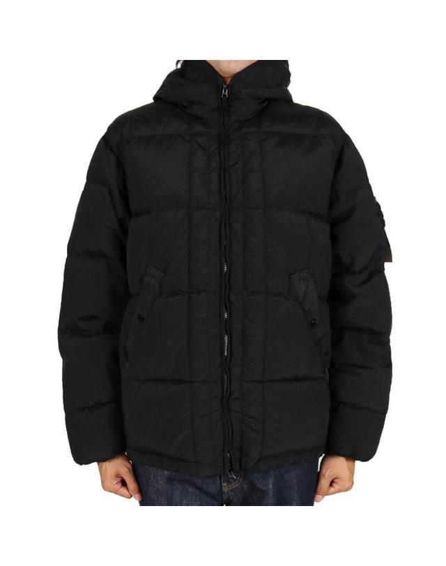 스톤아일랜드 스톤아일랜드 26FW 남성 나일론 메탈 에코닐 후드 다운 자켓 블랙 L2S154100019 S0019 V0029 착용컷