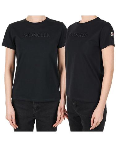 몽클레어 26SS 여성 로고 반팔티 블랙 성인사이즈 8C00009 89AT9 999 12-14Y