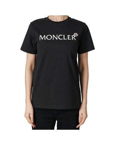 몽클레어 26SS 여성 로고 반팔티 블랙 성인사이즈 8C00010 89AFV 999 12-14Y