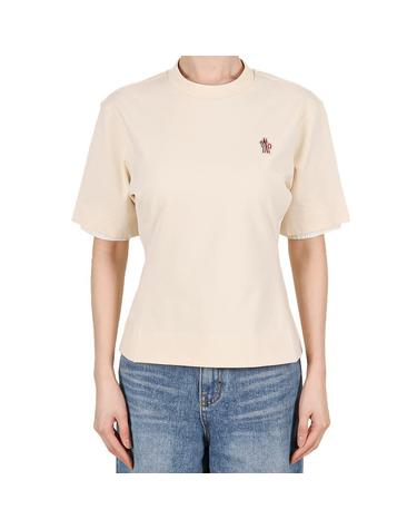 몽클레어 26SS 여성 로고 반팔티 아이보리 8C00009 89AW1 034