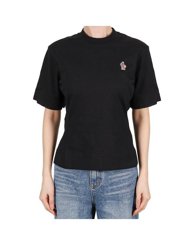 몽클레르 몽클레어 26SS 여성 로고 반팔티 블랙 8C00009 89AW1 999 착용컷