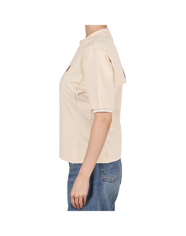 몽클레르 몽클레어 26SS 여성 로고 반팔티 아이보리 8C00009 89AW1 034 착용컷