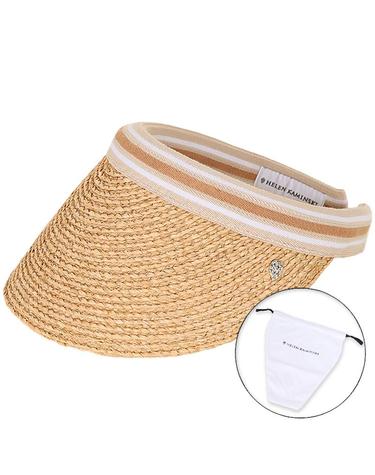 헬렌카민스키 26SS 여성 비앙카 10 바이저햇 네츄럴누가스트라이프 더스트백 포함 HAT52490 NATURALNOUGATSTRIPE PKG