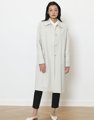 Relaxed cotton mac coat