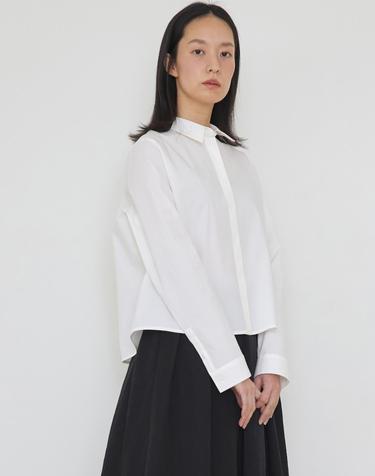[재입고] Light signature cotton shirt white