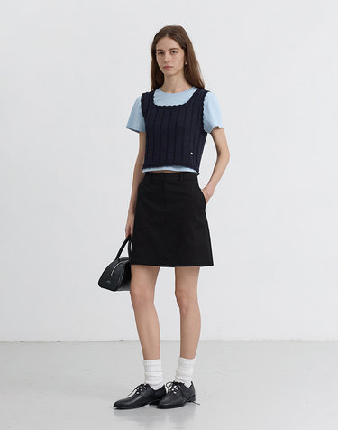 A-LINE MINI SKIRT BLACK_UDSK5B227BK