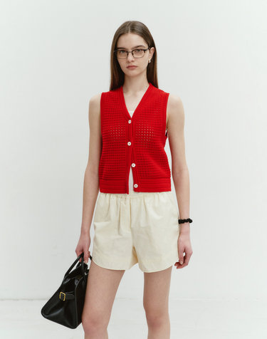 WOVEN BANDING SHORTS CREAM_UDPA4B235CR