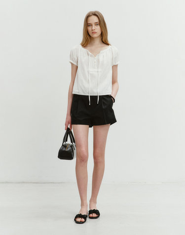 2-WAY SHIRRING BLOUSE OFF WHITE_UDBL5B223OW