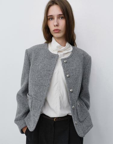 CLASSIC TWEED JACKET MELANGE GREY_UDJA6C203G2