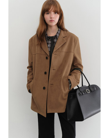UNISEX ALTER-SUEDE HALF JACKET CAMEL_UDJA5C110CM