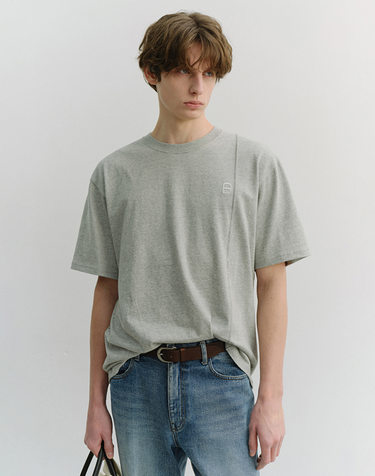 UNISEX LOGO CREASE T-SHIRT MELANGE GREY_M_UDTS6A111G2