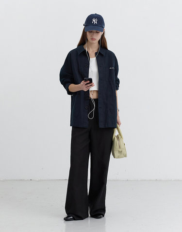 LINEN BANDING PANTS BLACK_UDPA5B221BK