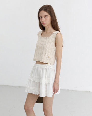 BUSTIER KNIT TOP CREAM_UDSW5B224CR
