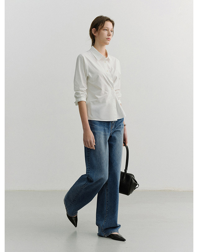 던스트 RELAXED WIDE JEANS CLASSIC BLUE_UDPA6A208B3 블루 착용컷