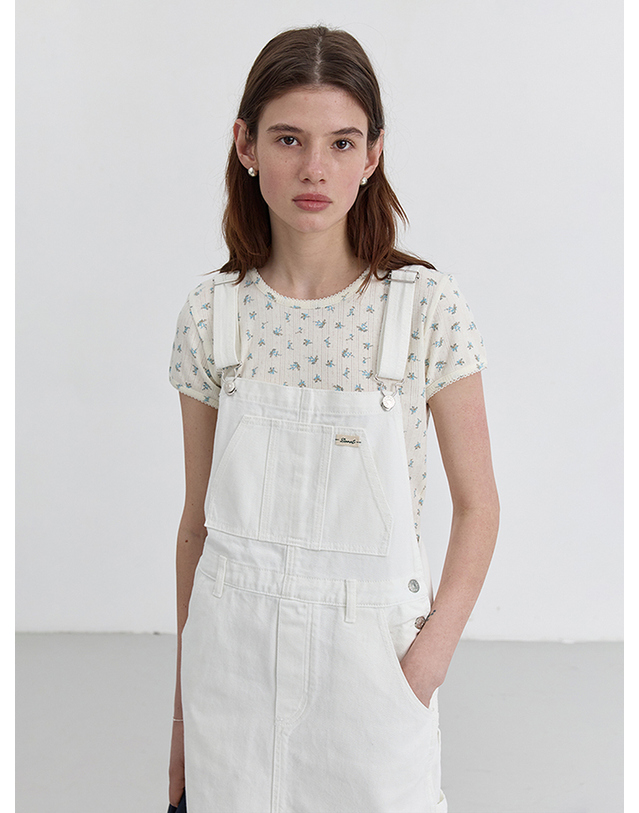 던스트 DENIM OVERALL DRESS CREAM_UDDR5B224CR 아이보리 착용컷