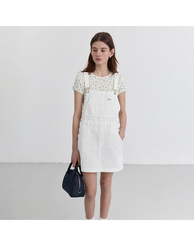 던스트 DENIM OVERALL DRESS CREAM_UDDR5B224CR 아이보리 착용컷