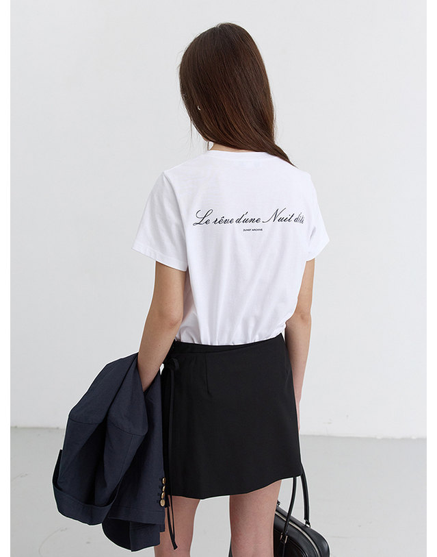 던스트 ESSENTIAL LOGO T-SHIRT WHITE_UDTS5B227WT 흰색 착용컷