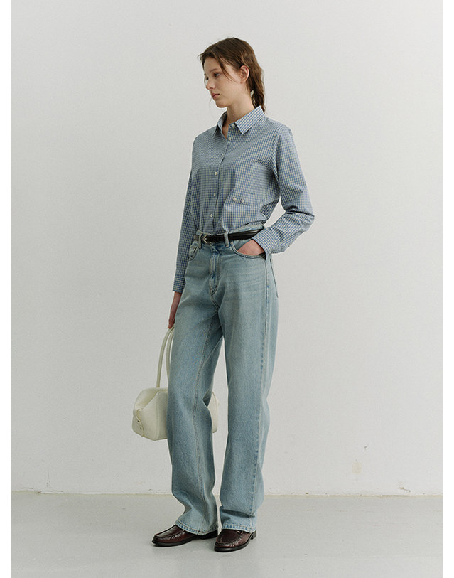 던스트 LOOSE JEANS LIGHT BLUE_UDPA6A205B1 블루 착용컷