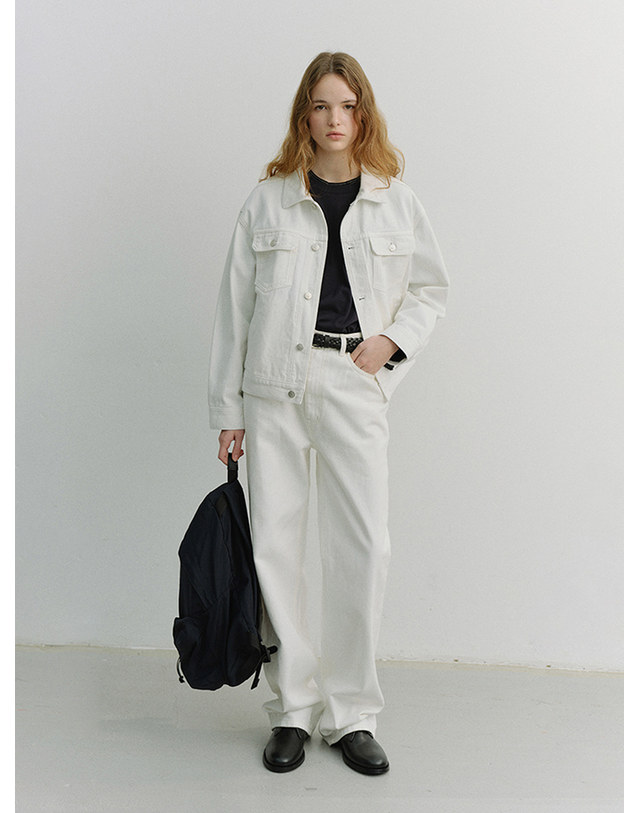 던스트 LOOSE JEANS ECRU_UDPA6A205CR 아이보리 착용컷