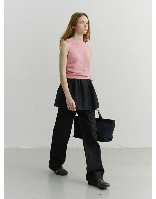 던스트 ESSENTIAL STRAIGHT FULL LENGTH JEANS RAW DENIM_UDPA6A217N1 네이비 착용컷