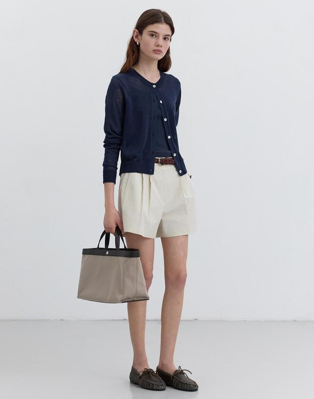 던스트 CANVAS LEATHER TOTE BAG BEIGE BROWN_UDBA5E213I1 그레이 착용컷