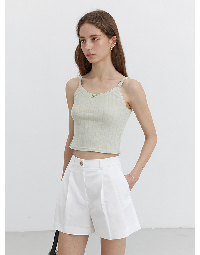 던스트 POINTELLE SLEEVELESS TOP MINT_UDTS5B221T1 밝은연두 착용컷