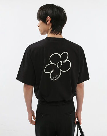 UNISEX DRAWING BLOOM LOGO T-SHIRT BLACK_M_UDTS5B130BK