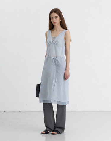 SHEER LAYERING DRESS SOFT BLUE STRIPE_UDDR5B222B1