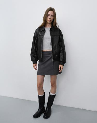 MINI SKIRT CHARCOAL GREY_UDSK6C201CG