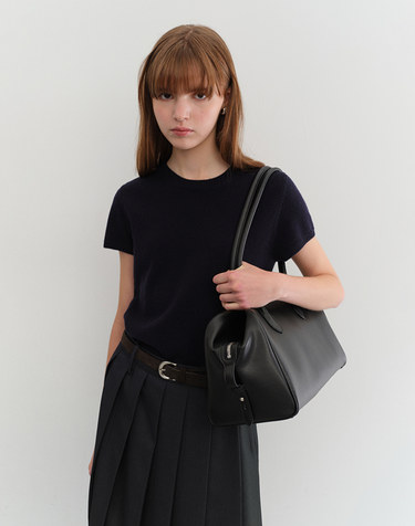 HALF SLEEVE KNIT TOP NAVY_UDSW5C201N2