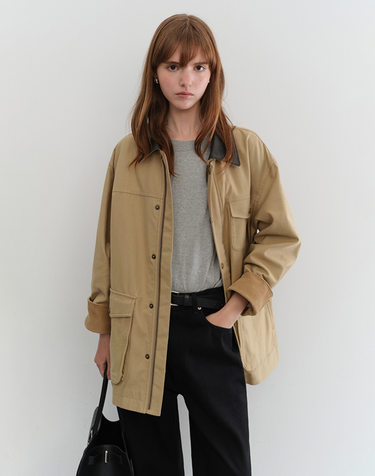 UNISEX VINTAGE HALF WORK JACKET BEIGE_UDJU5C110I2