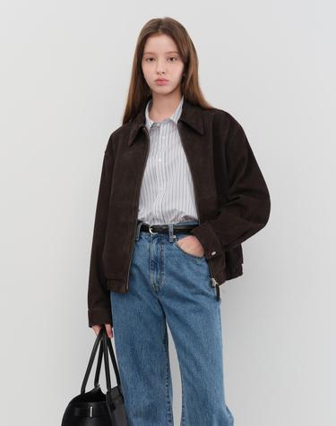 UNISEX SUEDE DRIZZLER JACKET CHOCO BROWN_UDJU5C107W3