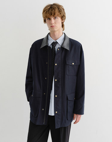 UNISEX VINTAGE HALF WORK JACKET DARK NAVY_M_UDJU5C110N3