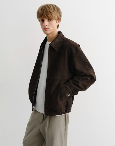 UNISEX SUEDE DRIZZLER JACKET CHOCO BROWN_M_UDJU5C107W3