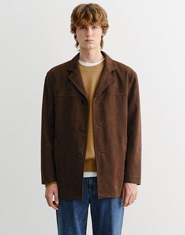 UNISEX ALTER-SUEDE HALF JACKET BROWN_M_UDJA5C110W2