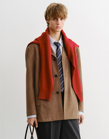 UNISEX ALTER-SUEDE HALF JACKET CAMEL_M_UDJA5C110CM