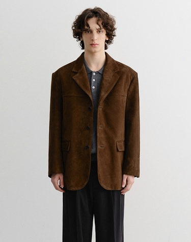 UNISEX SUEDE TAILORED HALF JACKET CAMEL_M_UDJA5C103CM