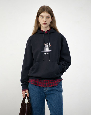 UNISEX HOLIDAY SNOWMAN HOODIE FRENCH NAVY_UDTS5C109N2