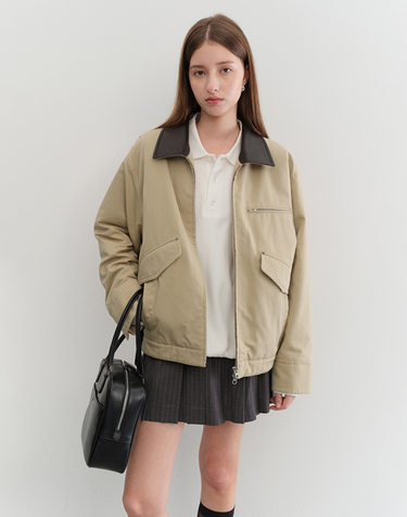 UNISEX VINTAGE PADDED WORK JACKET BEIGE_UDJU5C108I2