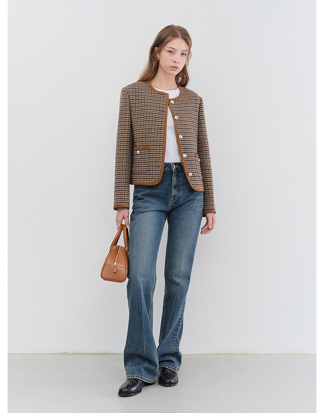 던스트 CLASSIC TWEED JACKET CHECK_UDJA5C203MU 멀티컬러 착용컷