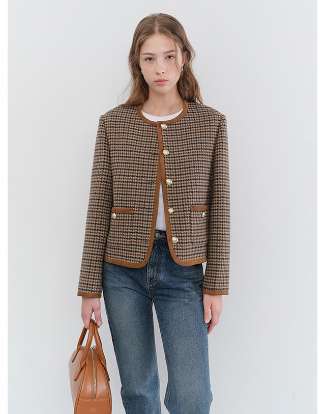 던스트 CLASSIC TWEED JACKET CHECK_UDJA5C203MU 멀티컬러 착용컷