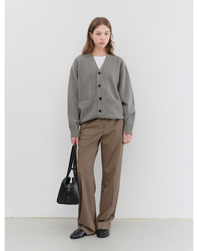 던스트 UNISEX BOYFRIEND KNIT CARDIGAN MELANGE GREY_UDSW5C103G2 그레이 착용컷