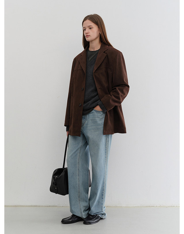 던스트 UNISEX ALTER-SUEDE HALF JACKET BROWN_UDJA5C110W2 브라운 착용컷