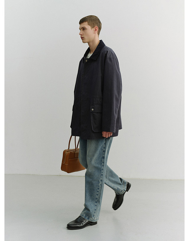 던스트 STRAIGHT SLACK JEANS GREYISH LIGHT BLUE_M_UDPA6A315B1 블루 착용컷