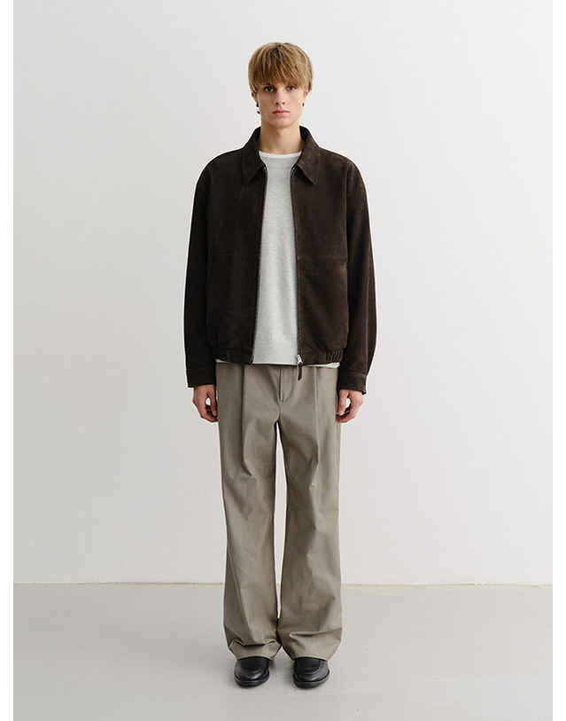 던스트 UNISEX SUEDE DRIZZLER JACKET CHOCO BROWN_M_UDJU5C107W3 브라운 착용컷