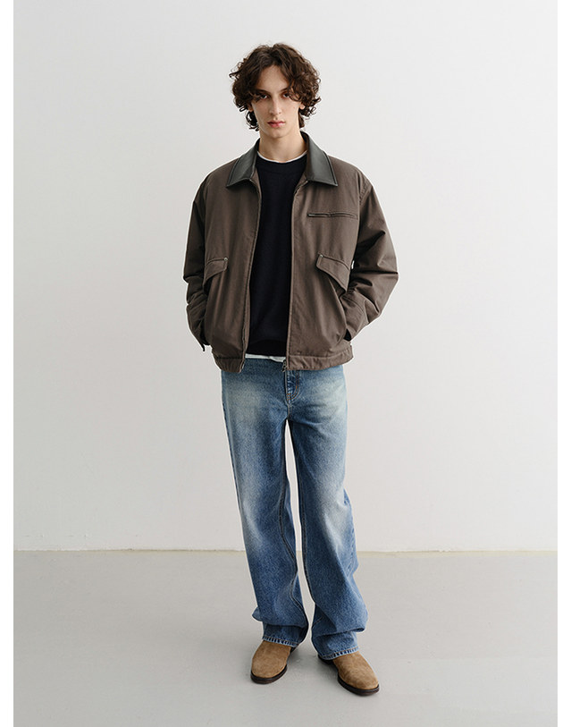 던스트 UNISEX VINTAGE PADDED WORK JACKET KHAKI BROWN_M_UDJU5C108W2 브라운 착용컷